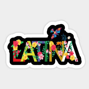 Proud Latina For Women Funny Hispanic Heritage Month Flag Sticker